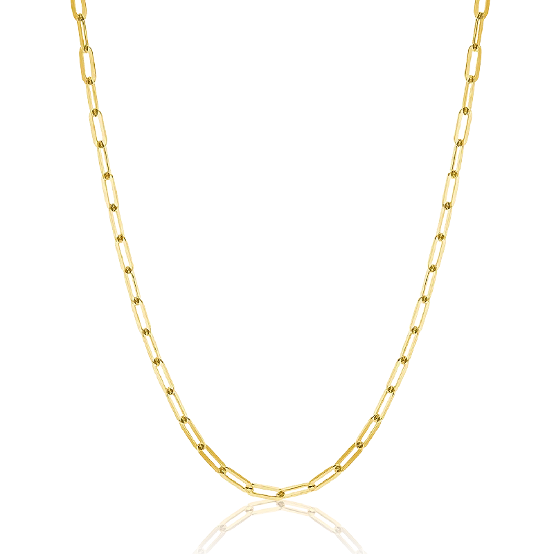 Gothic Necklaces-14K Diamond Cut Oval Link Chain Necklace