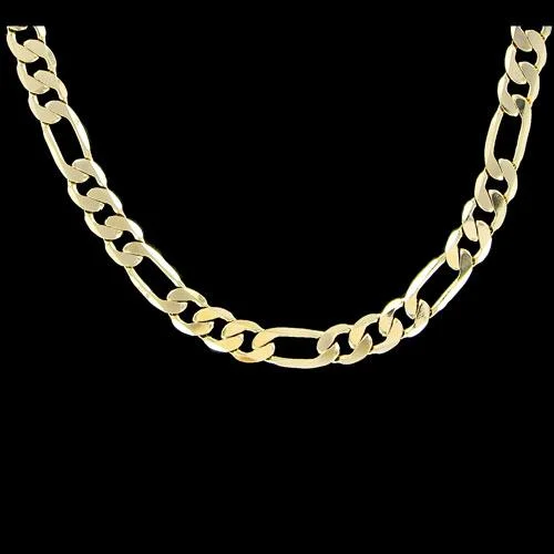 Modern Silver Necklaces-Figaro 6mm 24 Inch Gold Plated Hip Hop Chain Necklace