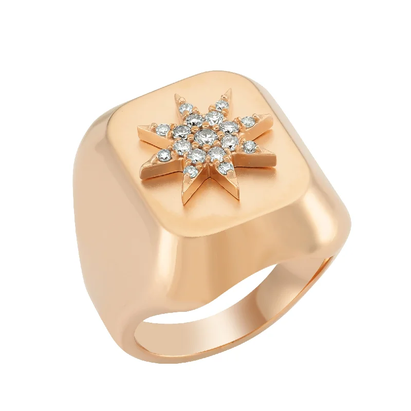 Men’s Custom Rings-VENUS STAR GOLD DIAMOND RING