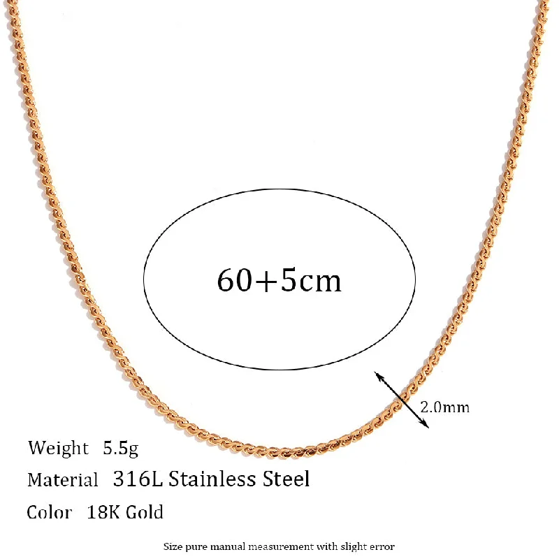 1.8mm S-Chain - Gold Necklace -60cm 5cm