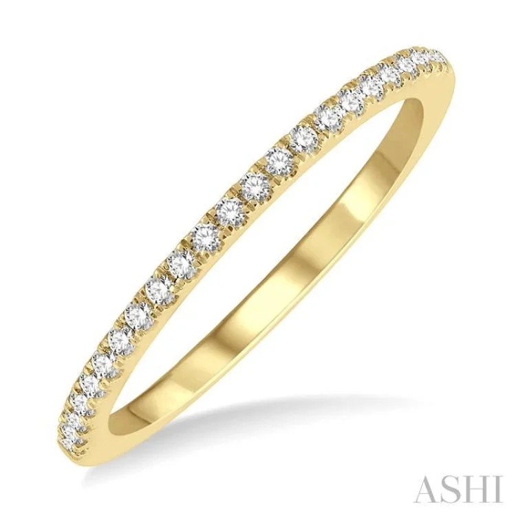 Adjustable Engagement Rings-1/6 ctw Round Cut Diamond Stack Band in 14K Yellow Gold