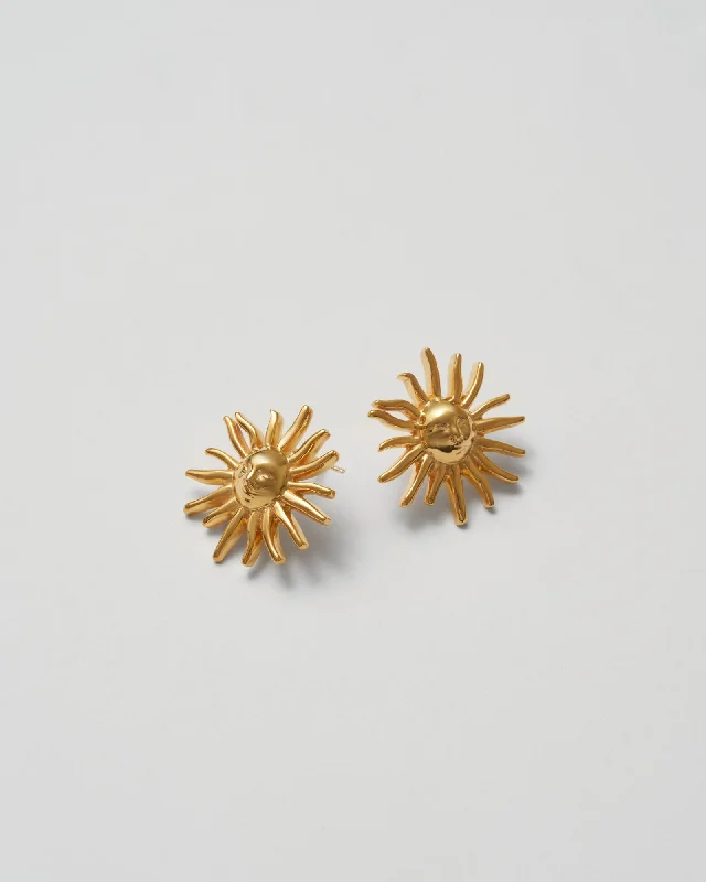 Bold Drop Earrings-Helios Gold Plated Earrings