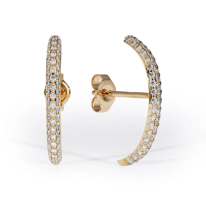 Colorful Hoop Earrings-Grace lobe 18K Gold Earrings w. Lab-Grown Diamonds