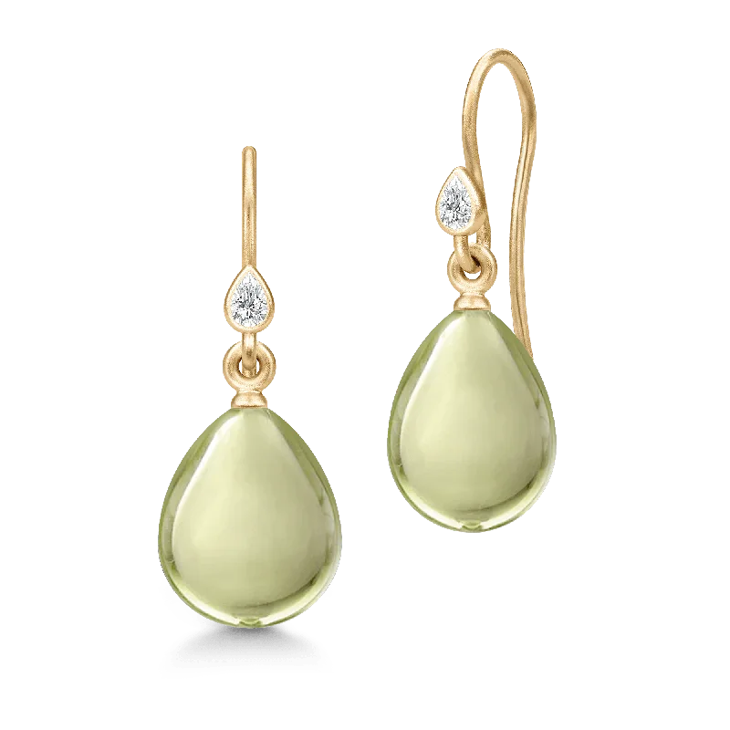 Custom Pearl Earrings-Prima Ballerina Olive Gold Plated Earrings