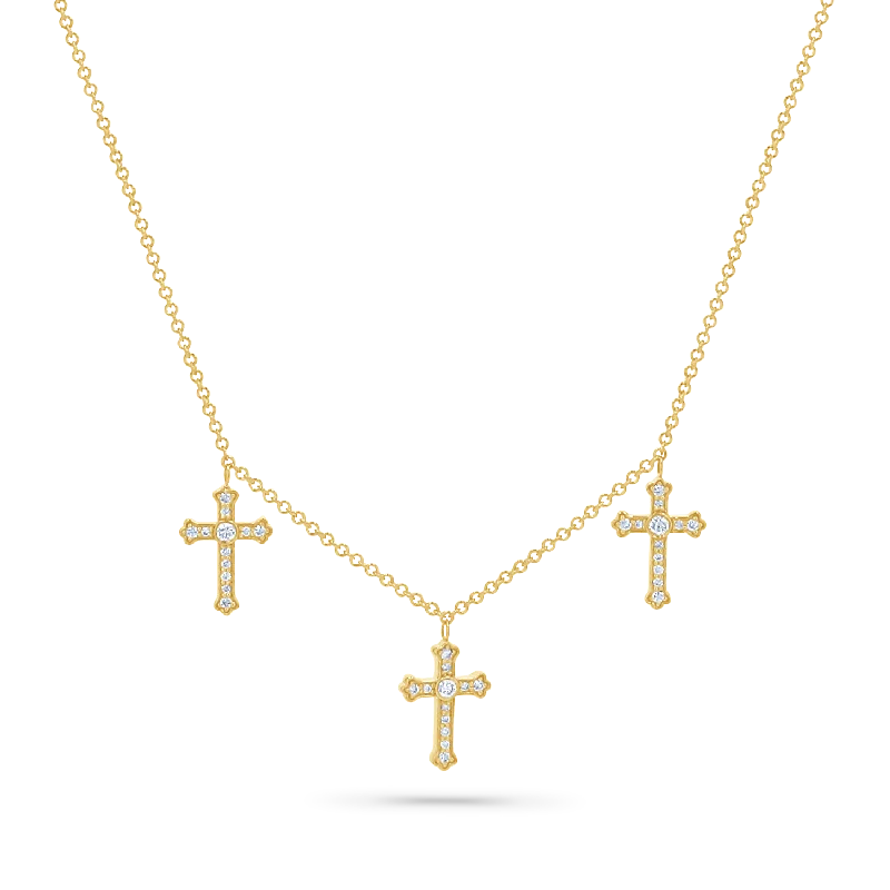 Infinity Heart Necklaces-Trinity Diamond Cross Necklace