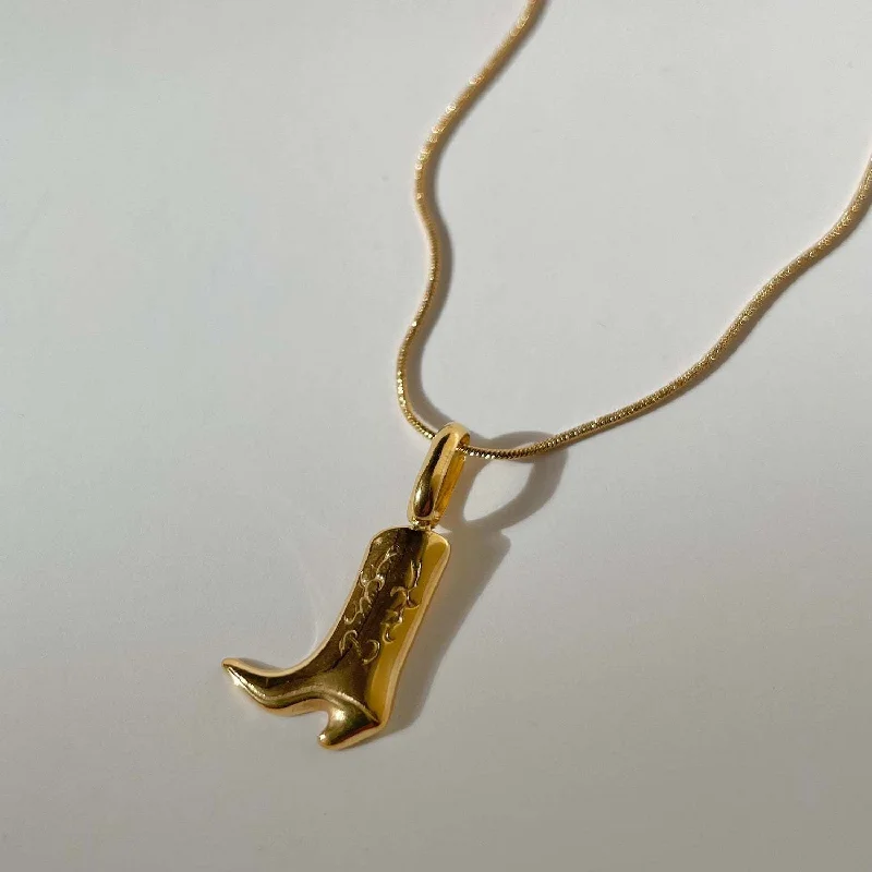 Gold Boots Necklace