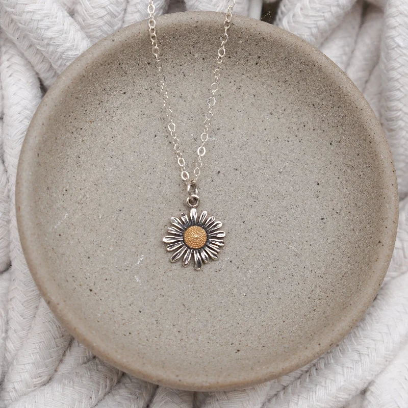 Wedding Pendant Necklaces-Golden Daisy Necklace