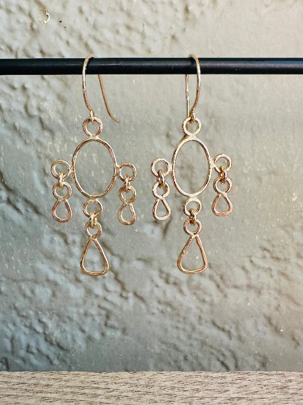 Custom Hoop Drop Earrings for Women-Relic No. 1 ~ 14k Gold Fill Earrings