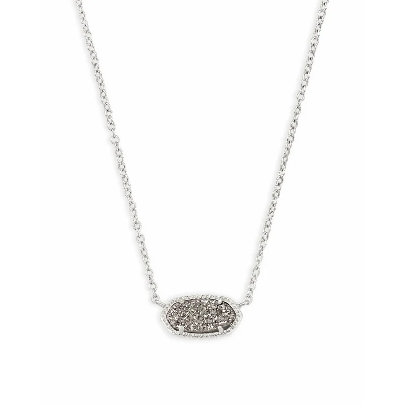 Unique Necklaces-Kendra Scott Elisa Silver Pendant Necklace In Platinum Drusy