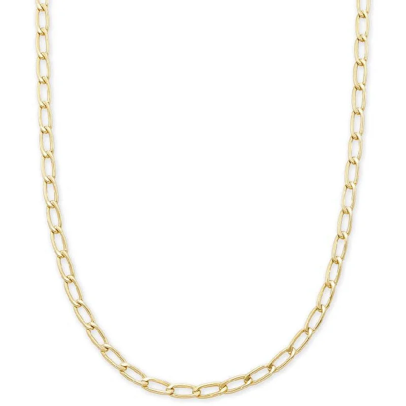 Simple Chain Necklaces-Kendra Scott Merrick Chain Necklace in Gold Metal