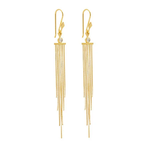 Designer Crystal Hoop Earrings-Indian Rain Gold Plated Earrings