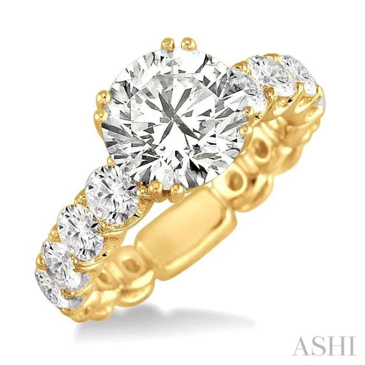 Luxury Wedding Bands for Women-2.00 ctw Diamond Semi-Mount Engagement Ring in 18K Yellow Gold