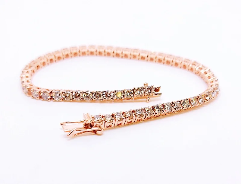 Sports Bracelets for Active Lifestyles-Diamond Tennis Bracelet In 14k Rose Gold (4.50 Ct. Tw.) AD N0 . 2653