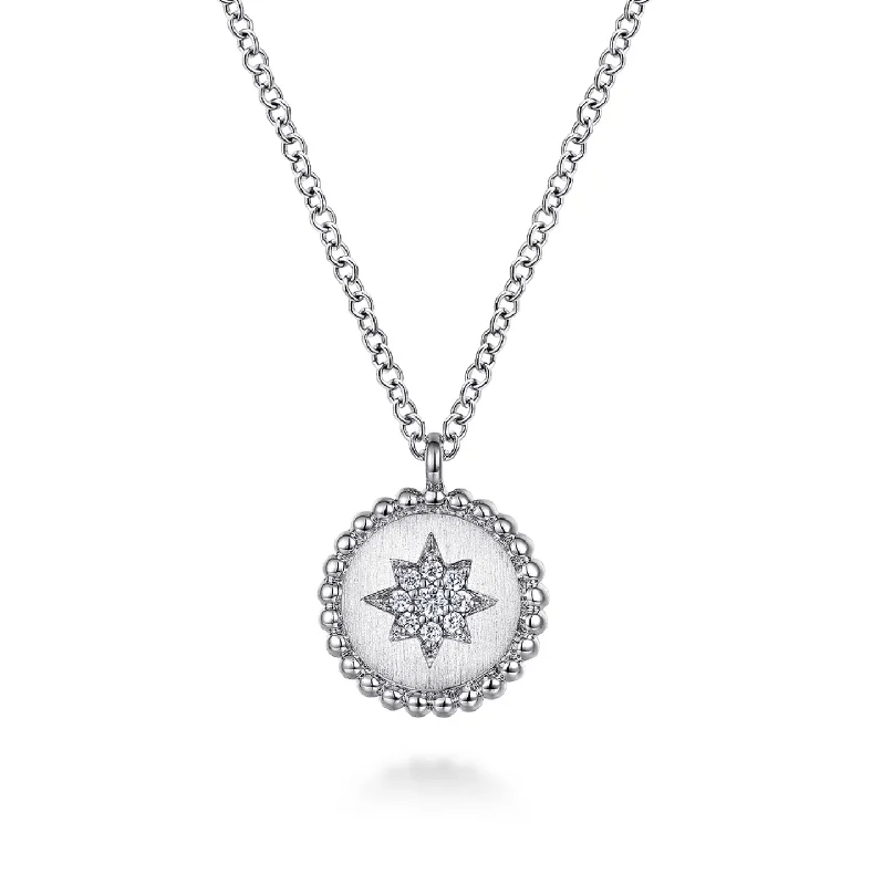 Spiritual Healing Necklaces-Gabriel Silver Bujukan Diamond Star Pendant Necklace