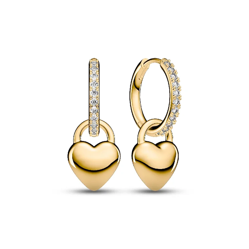 Unique Gold Earrings-Julia Creolo Gold Plated Earrings w. Zirconia