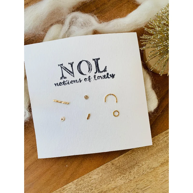 Personalized Drop Earrings-Classic Stud Pack - No. 1 - 14k Gold Fill