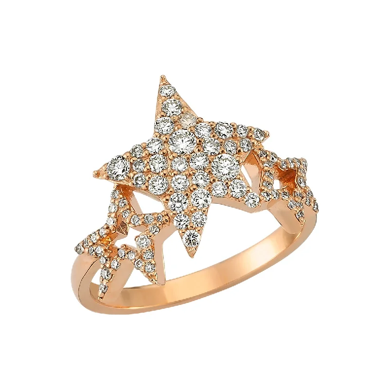 Wedding Rings with Personalization-SIRIUS STAR GOLD DIAMOND RING