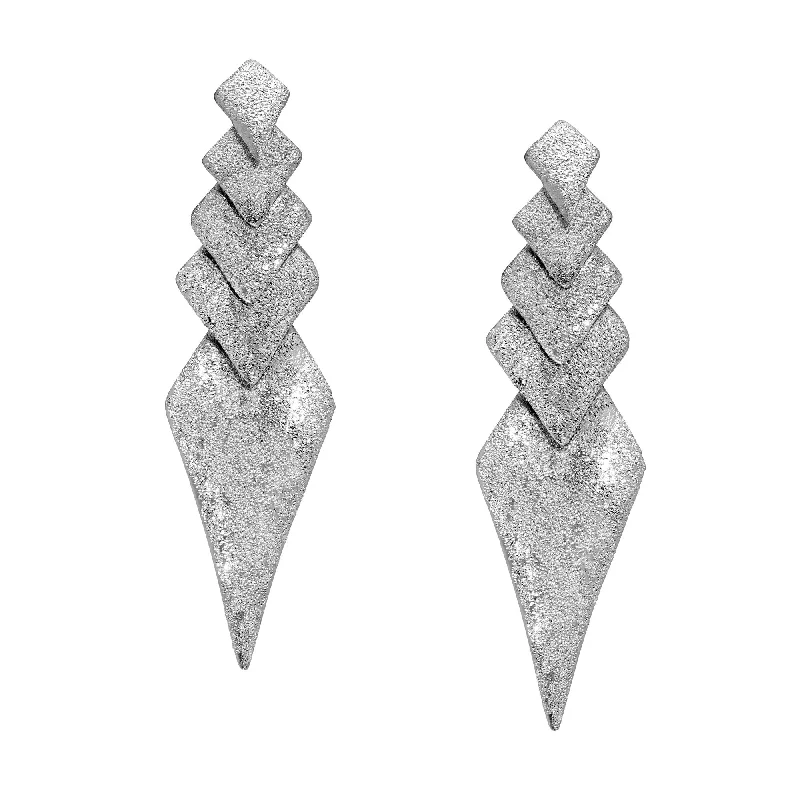 Crystal Dangle Earrings-Fucine Romane | Rombi Silver Earrings