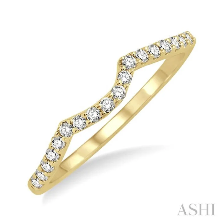 Custom Ring Sets for Women-1/5 ctw Round Cut Diamond Wedding Band in 14K Yellow Gold