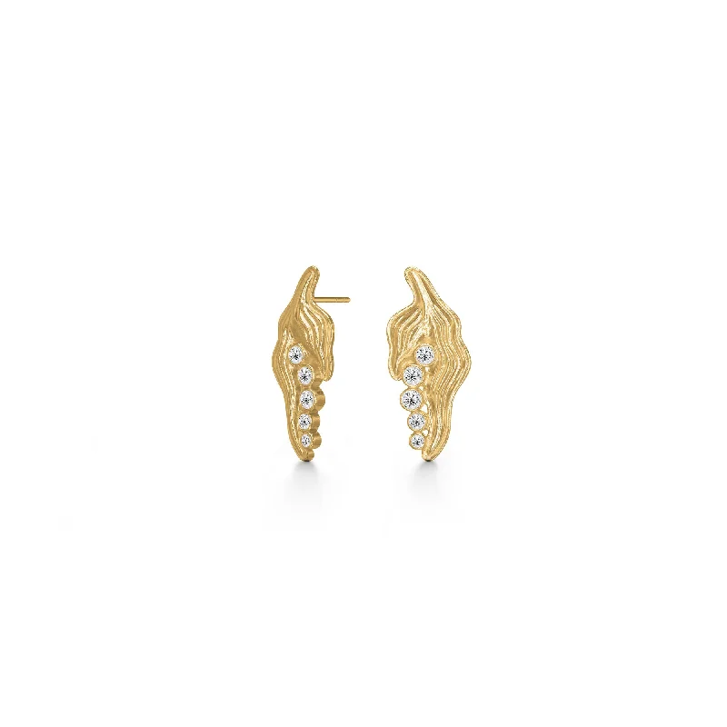 Designer Hoop Earrings-Princess on the Pea Gold Plated Earrings