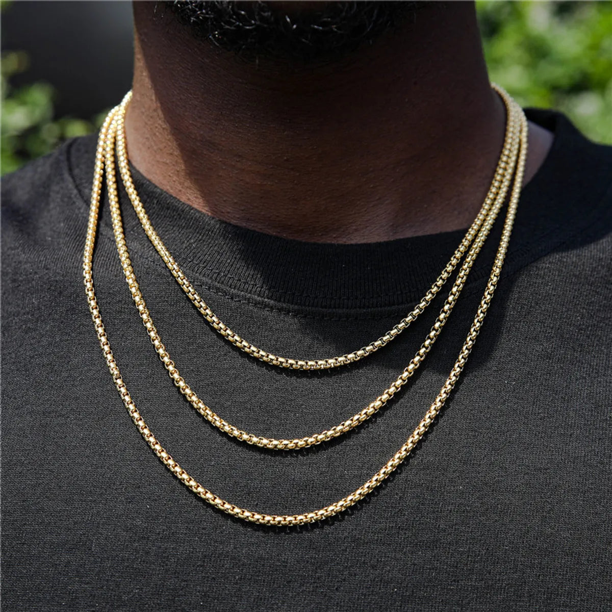 Artistic Necklaces-Streetwear Solid Color Stainless Steel Plating Men'S Necklace