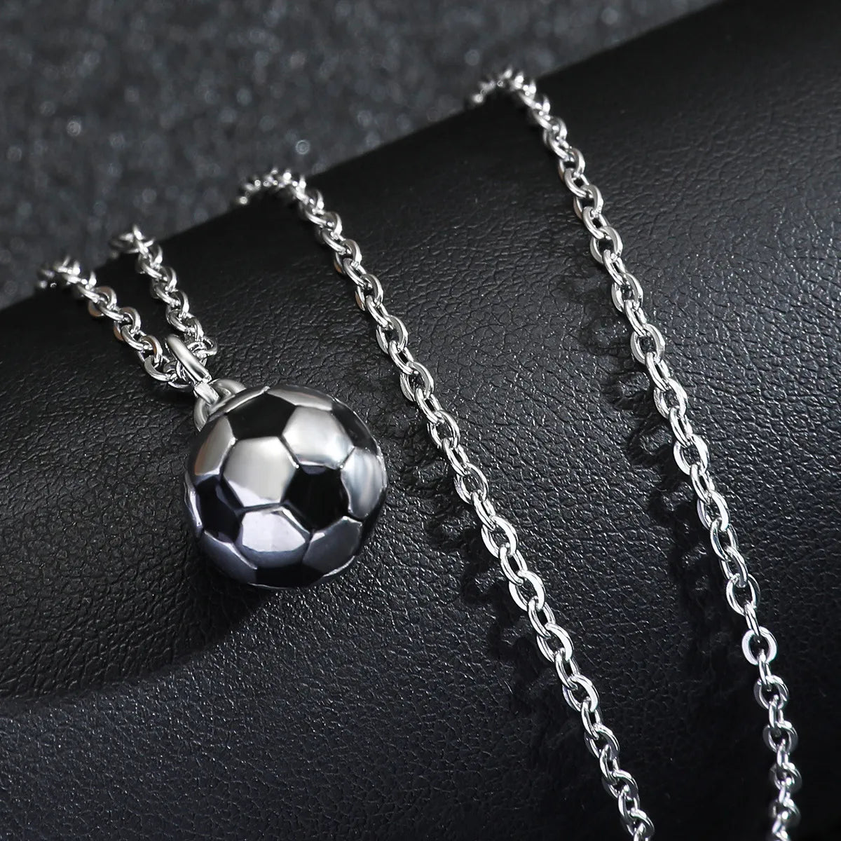 Natural Stone Necklaces-Casual Basketball Football Stainless Steel Enamel Unisex Pendant Necklace