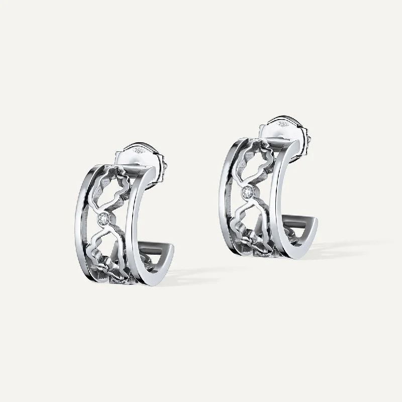 Elegant Drop Earrings-Allusia Love 18K Whitegold Earrings w. Diamonds