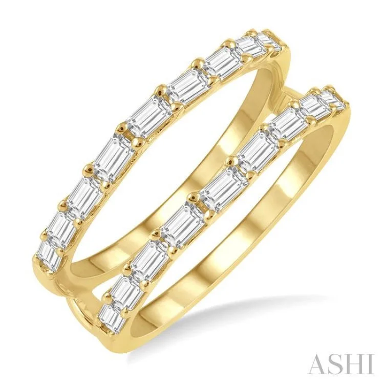 Custom Diamond Rings for Men-3/4 ctw Baguette Diamond Insert Ring in 14K Yellow Gold