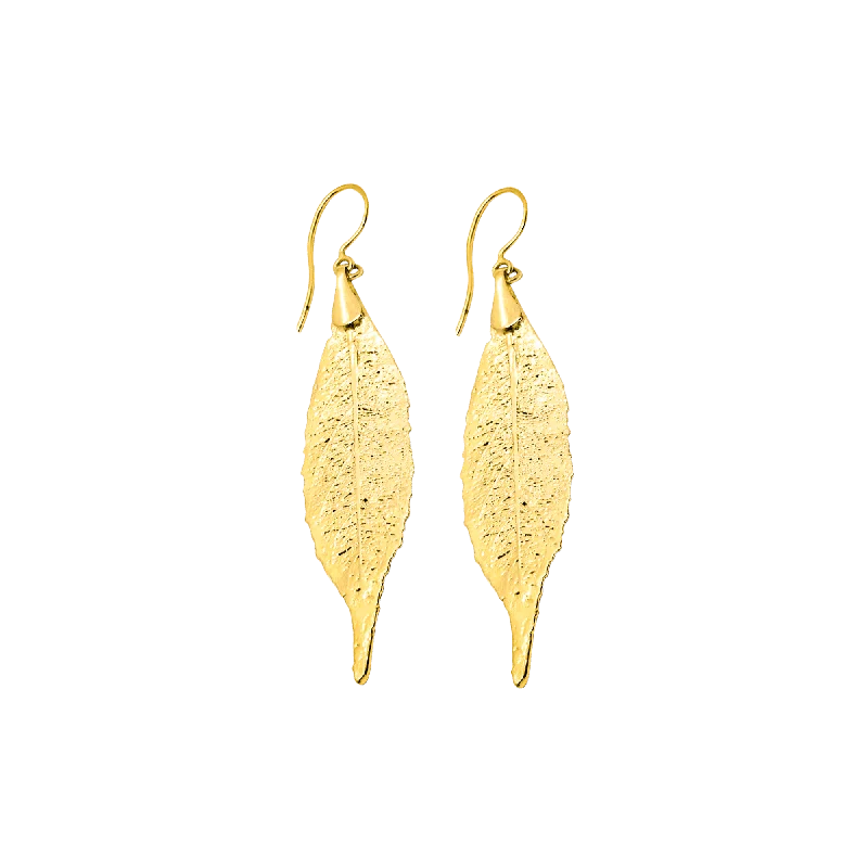 Classic Crystal Drop Earrings-JACUBA Gold Plated Earrings