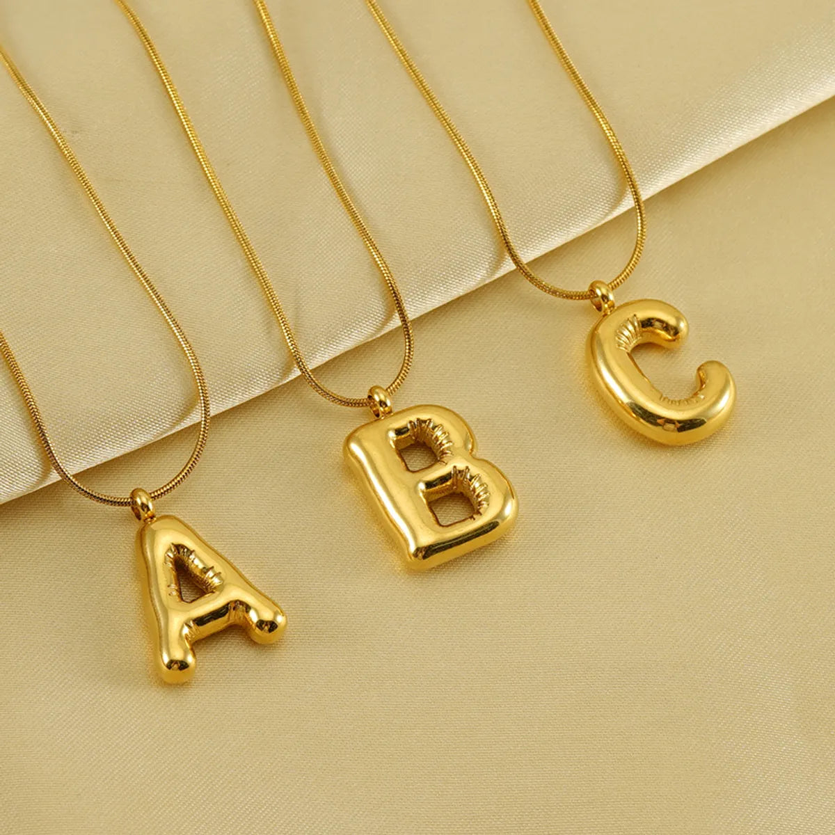 Antique Silver Necklaces-Casual Classic Style Letter Stainless Steel Polishing Plating 18k Gold Plated Pendant Necklace