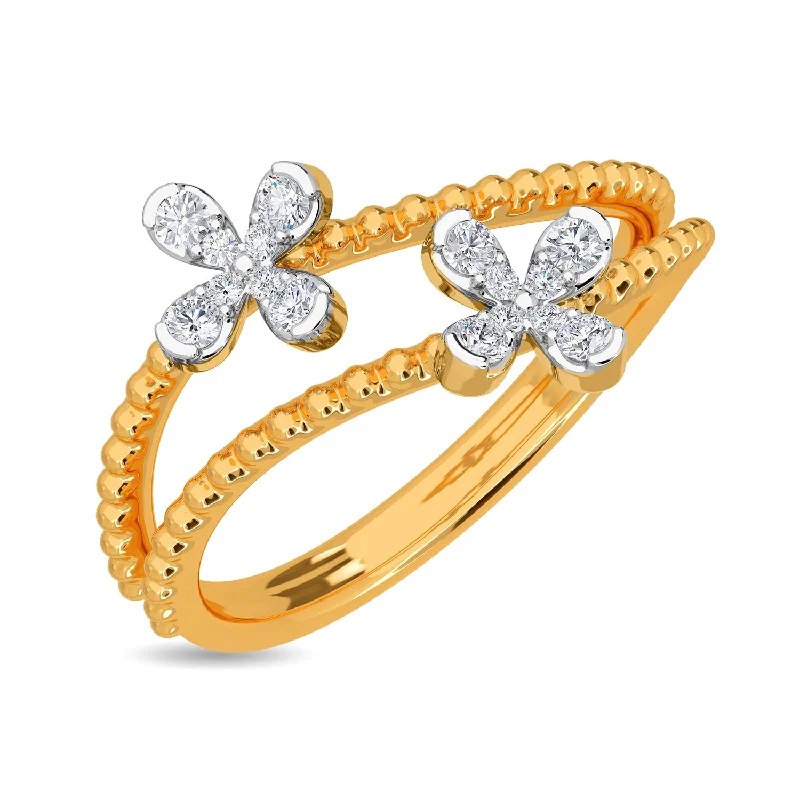 Vintage Wedding Bands with Gemstones-Caroline Ring