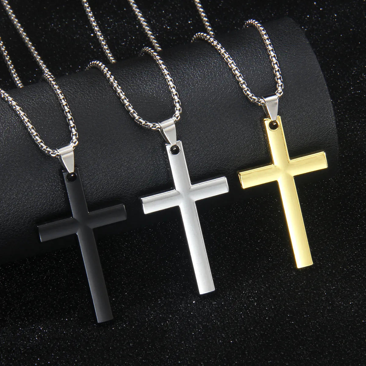 Chunky Necklaces-Vintage Style Simple Style Commute Cross 201 Stainless Steel Zinc Alloy Gold Plated Unisex Pendant Necklace