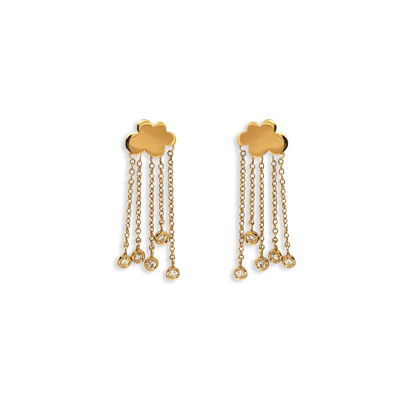 Personalized Pearl Earrings-Rain Cloud 18K Gold Earrings w. Diamonds