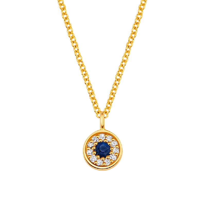 Designer Gold Necklaces-Dainty Round Evil Eye Necklace