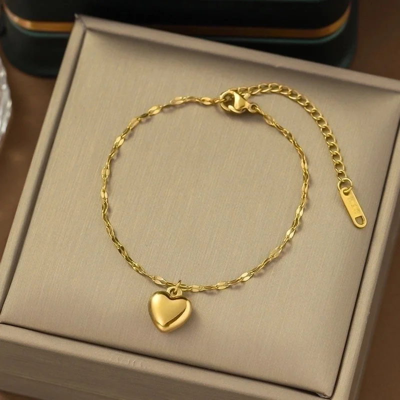 Yc [E09] Lip Chain Love Bracelet [Gold]