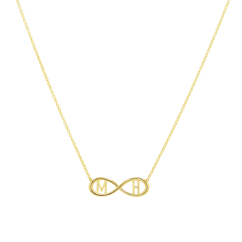 Monogram Necklaces-Infinity Letter Necklace