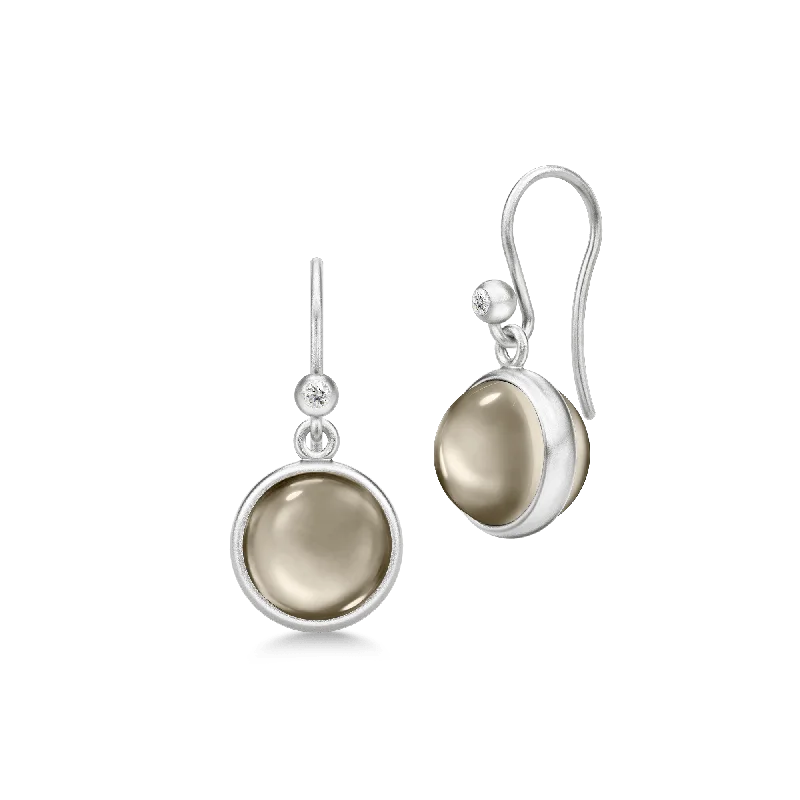 Sparkling Pearl Earrings-Prime Smokey Silver Earrings