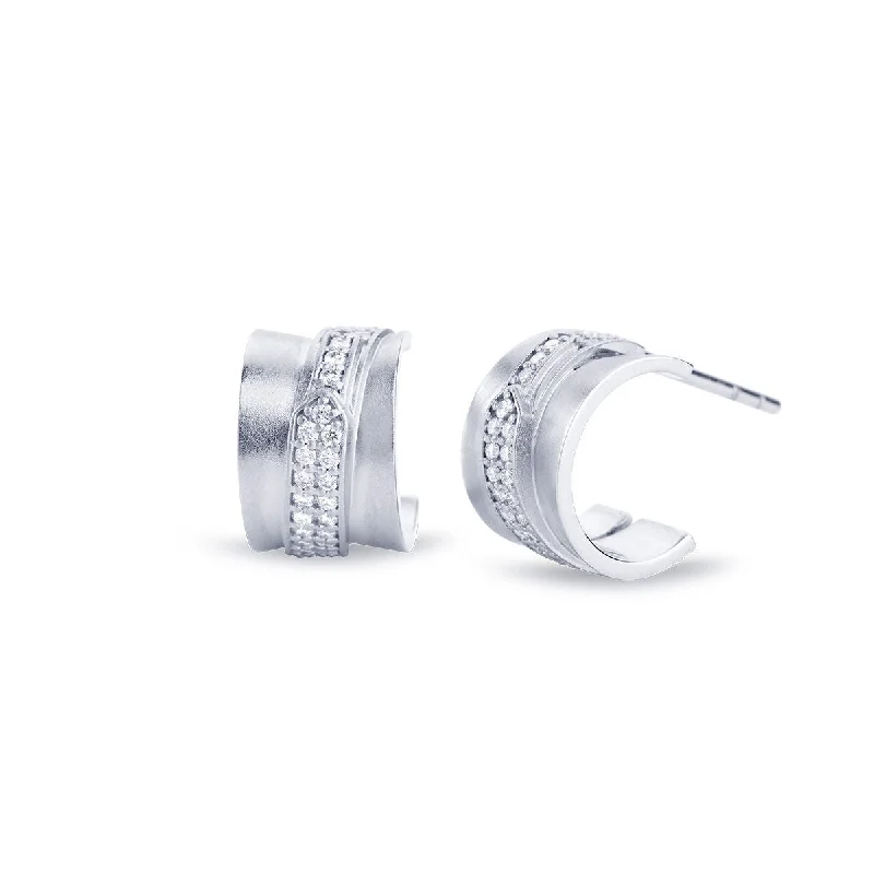 Elegant Gemstone Earrings-Jovian 18K Whitegold Earrings w. Diamonds