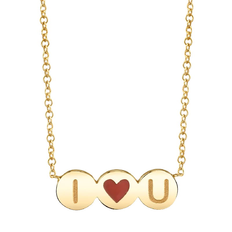 Friendship Necklaces-I Love You Bubble Necklace