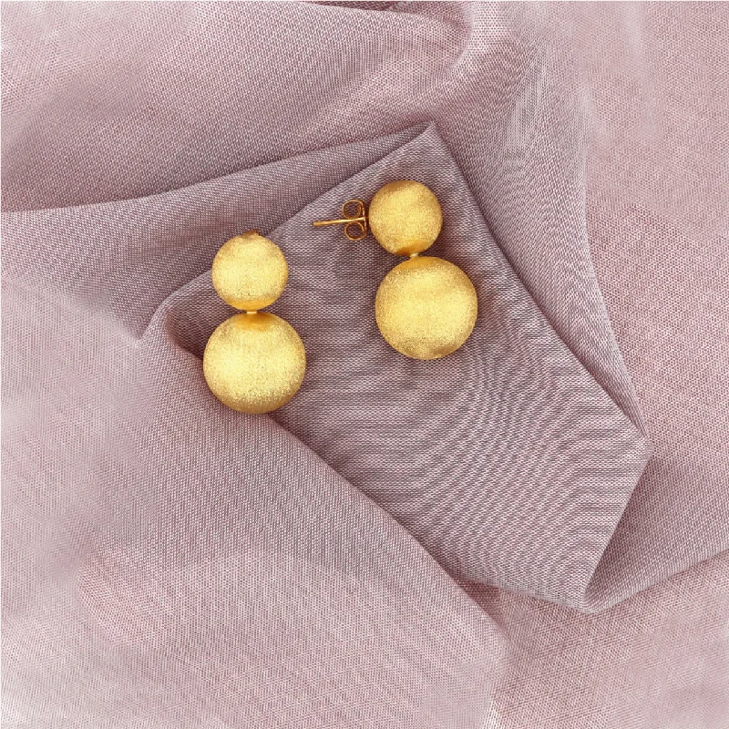 Gold Drop Earrings-Handcrafted Gold Plated Earrings