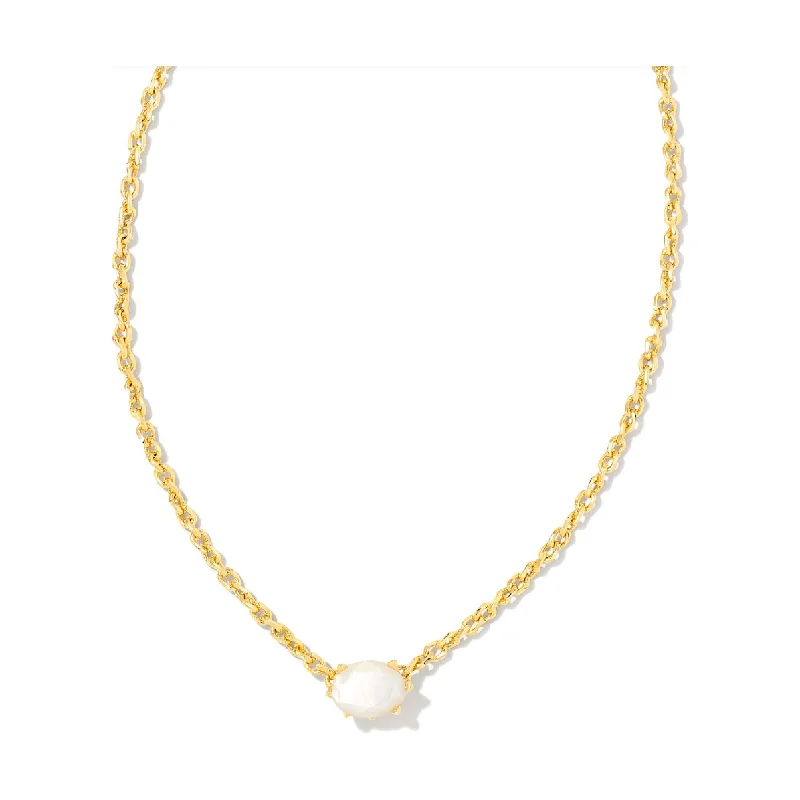 Spiritual Necklaces-Kendra Scott Gold Cailin Ivory Mother of Pearl Necklace