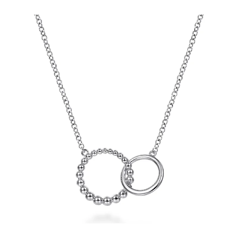 Boho Necklaces-Gabriel Sterling Silver Bujukan Double Circle Necklace