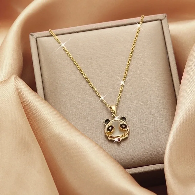 X1726# Light Luxury Minority Panda Clavicle Chain