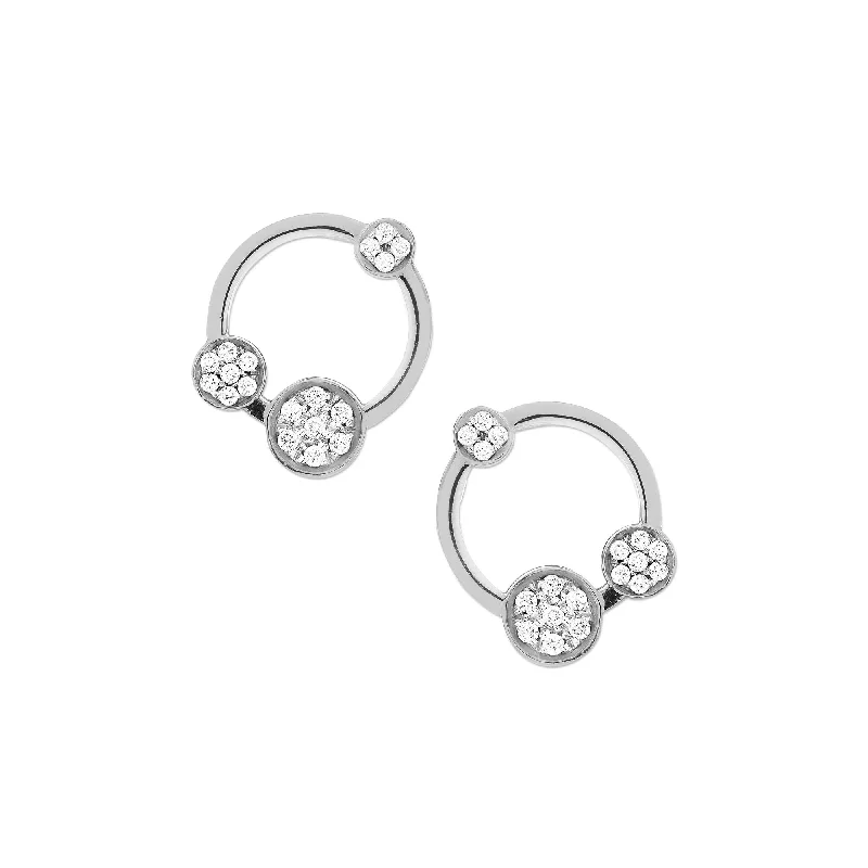 Luxury Gemstone Earrings-Galaxy 18K Whitegold Earrings w. Diamonds