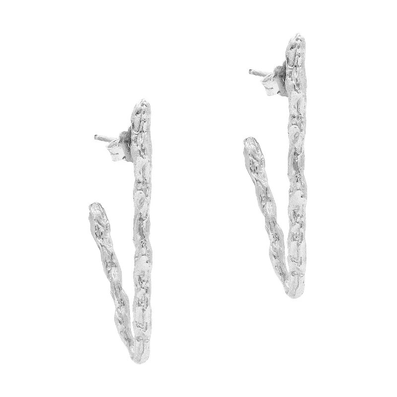 Custom Hoop Drop Earrings for Women-The Ivi Silver Earrings