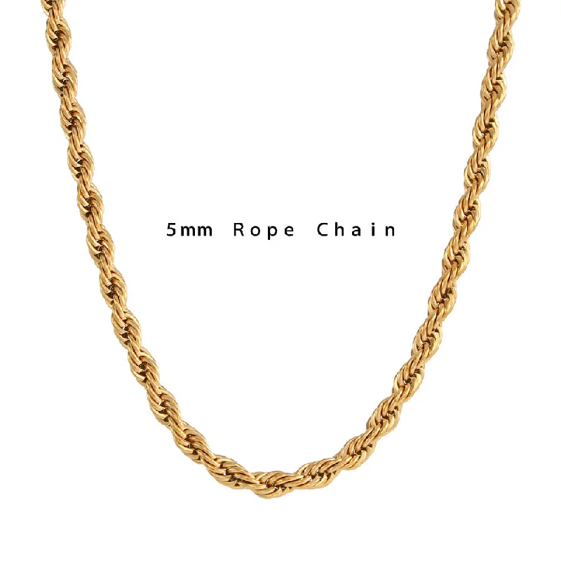 5mm Fried Dough Twists chain necklace 40 5cm