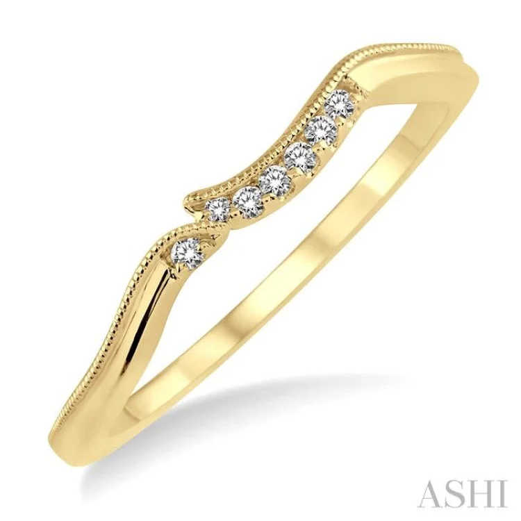 Personalized Gemstone Wedding Bands-1/20 ctw Round Cut Diamond Wedding Band in 14K Yellow Gold