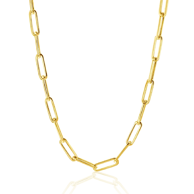 Custom Diamond Necklaces-14K Large Paper Clip Chain Necklace