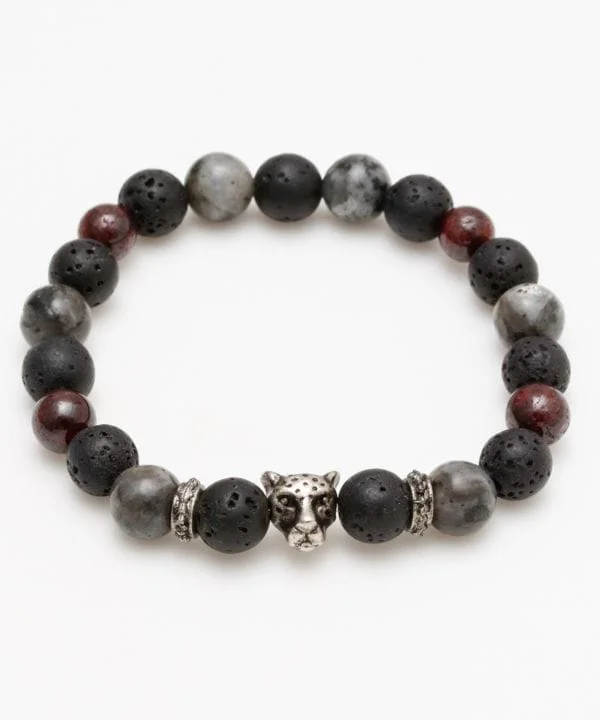 Men’s Fashionable Bracelets-Birthstone x Lava Stone Bracelet