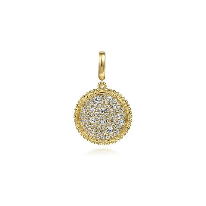 Infinity Necklaces-Gabriel 14K Yellow Gold Diamond Pave Bujukan Medallion